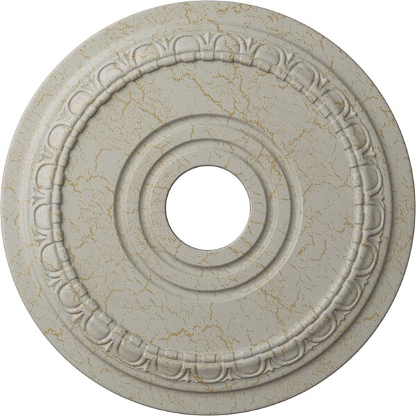 Ekena Millwork Munich Ceiling Medallion (Canopies up to 5 5/8"), 17 1/2"OD x 3 5/8"ID x 1"P, Pot of Cream Crackle CM17MUPCC - main